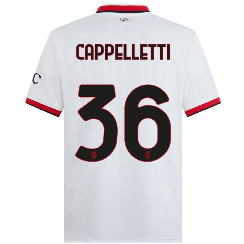 Danxen Niño Camiseta Mattia Cappelletti #36 Blanco Negro Rojo 2ª Equipación 2024/25 La Camisa México