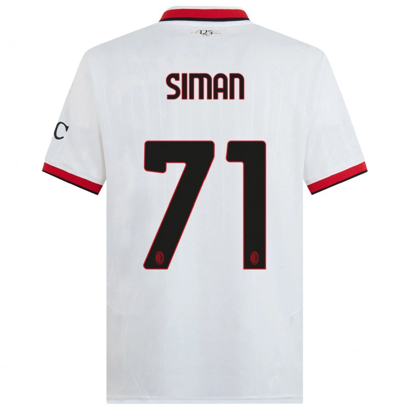 Danxen Niño Camiseta Alexandru Șiman #71 Blanco Negro Rojo 2ª Equipación 2024/25 La Camisa México