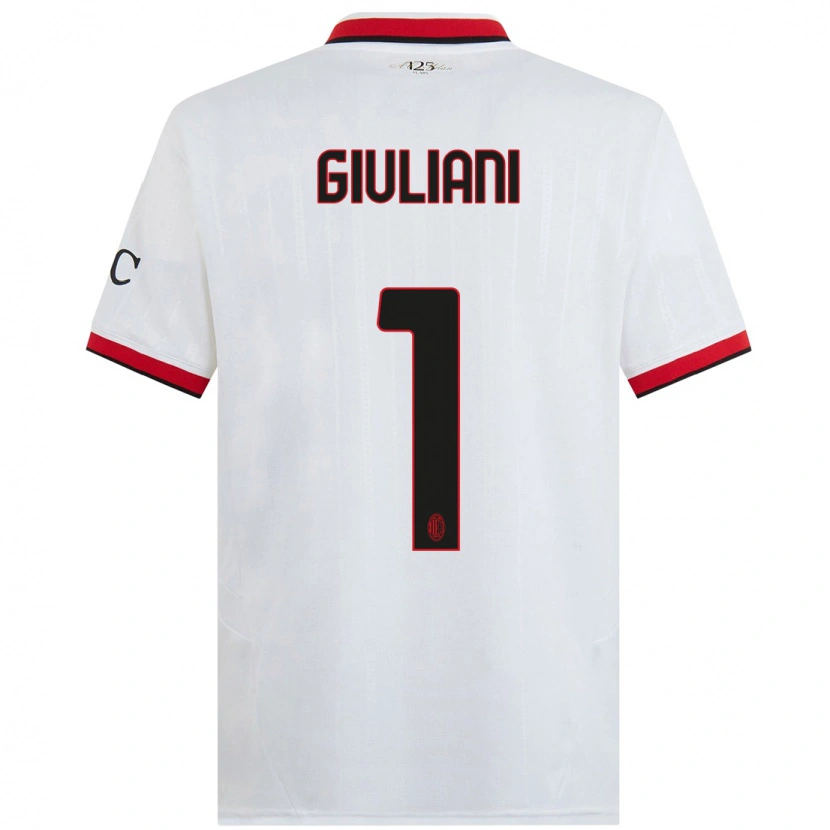 Danxen Niño Camiseta Laura Giuliani #1 Blanco Negro Rojo 2ª Equipación 2024/25 La Camisa México