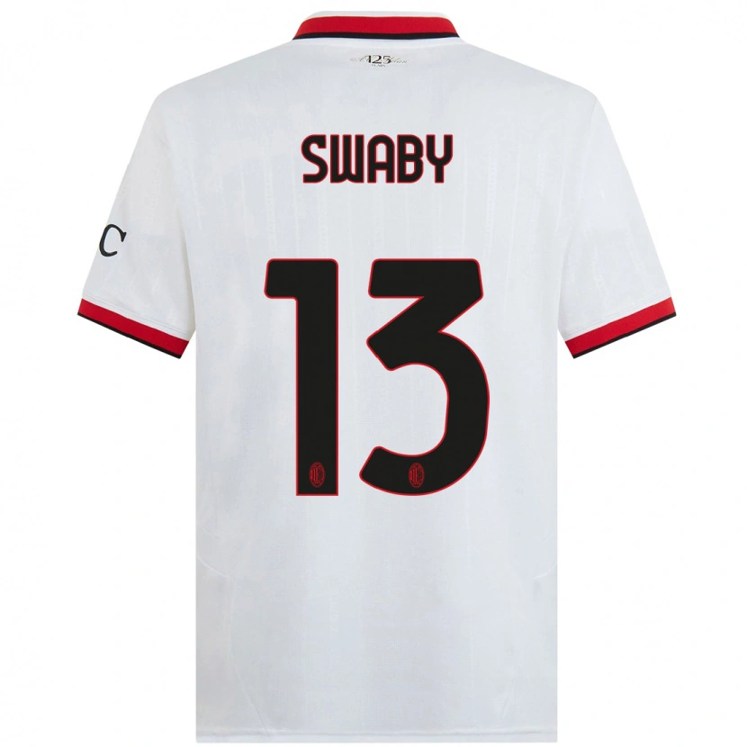 Danxen Niño Camiseta Allyson Swaby #13 Blanco Negro Rojo 2ª Equipación 2024/25 La Camisa México