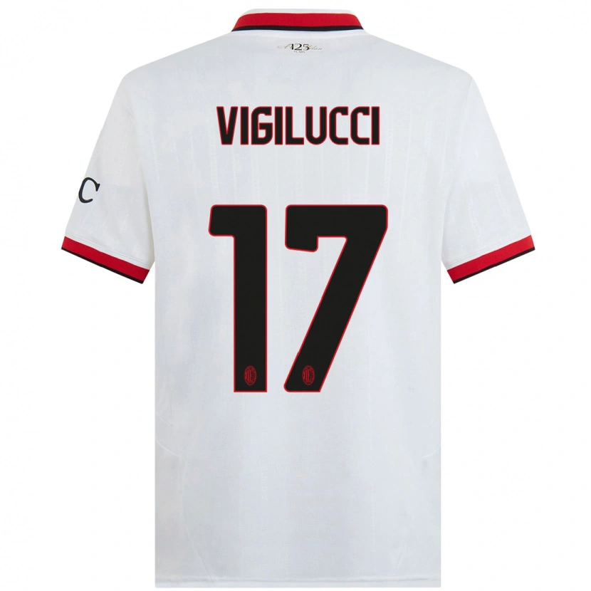 Danxen Niño Camiseta Valery Vigilucci #17 Blanco Negro Rojo 2ª Equipación 2024/25 La Camisa México