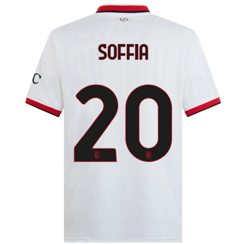 Danxen Niño Camiseta Angelica Soffia #20 Blanco Negro Rojo 2ª Equipación 2024/25 La Camisa México