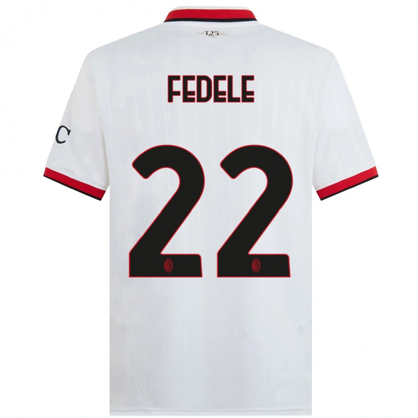 Danxen Niño Camiseta Noemi Fedele #22 Blanco Negro Rojo 2ª Equipación 2024/25 La Camisa México