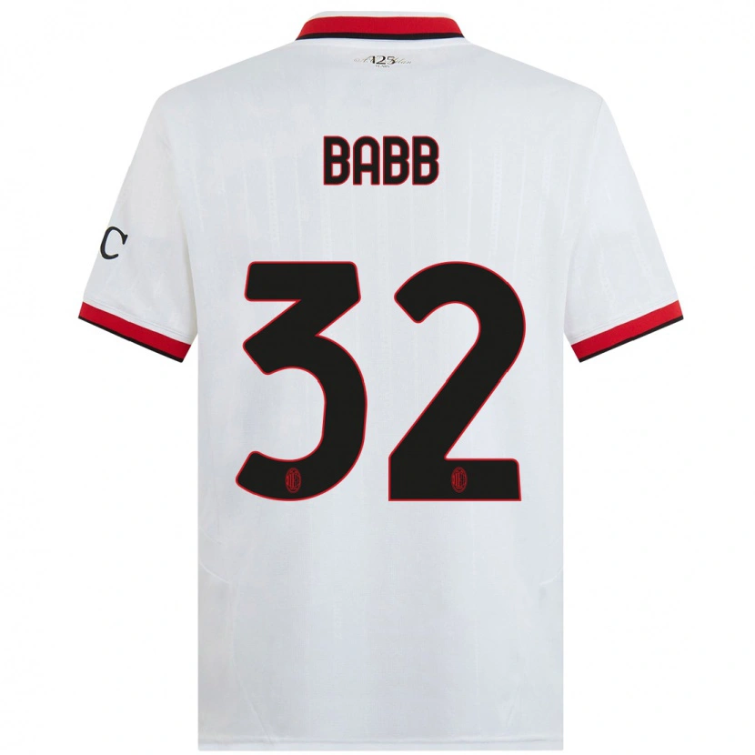 Danxen Niño Camiseta Selena Babb #32 Blanco Negro Rojo 2ª Equipación 2024/25 La Camisa México