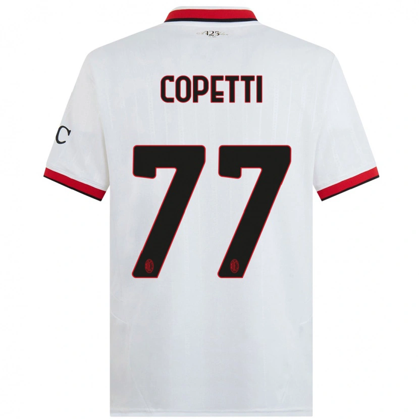 Danxen Niño Camiseta Matilde Copetti #77 Blanco Negro Rojo 2ª Equipación 2024/25 La Camisa México