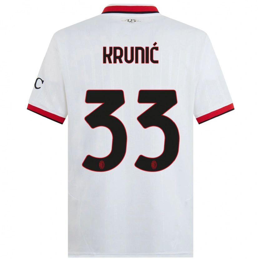 Danxen Niño Camiseta Rade Krunic #33 Blanco Negro Rojo 2ª Equipación 2024/25 La Camisa México