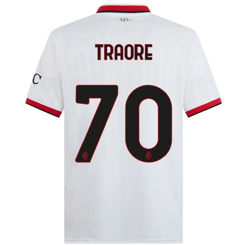 Danxen Niño Camiseta Chaka Traorè #70 Blanco Negro Rojo 2ª Equipación 2024/25 La Camisa México