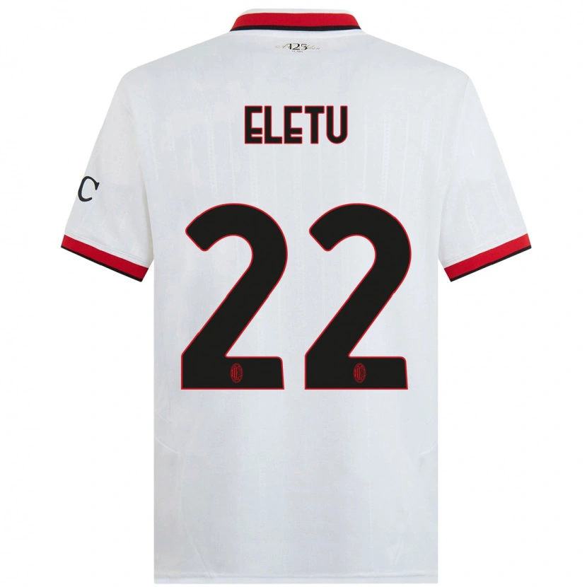Danxen Niño Camiseta Victor Eletu #22 Blanco Negro Rojo 2ª Equipación 2024/25 La Camisa México