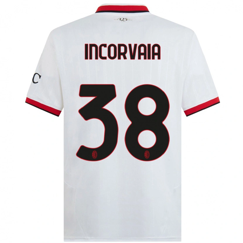 Danxen Niño Camiseta Giovanni Incorvaia #38 Blanco Negro Rojo 2ª Equipación 2024/25 La Camisa México