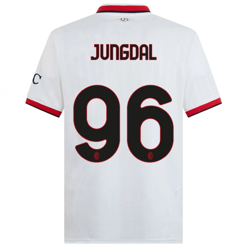 Danxen Niño Camiseta Andreas Jungdal #96 Blanco Negro Rojo 2ª Equipación 2024/25 La Camisa México