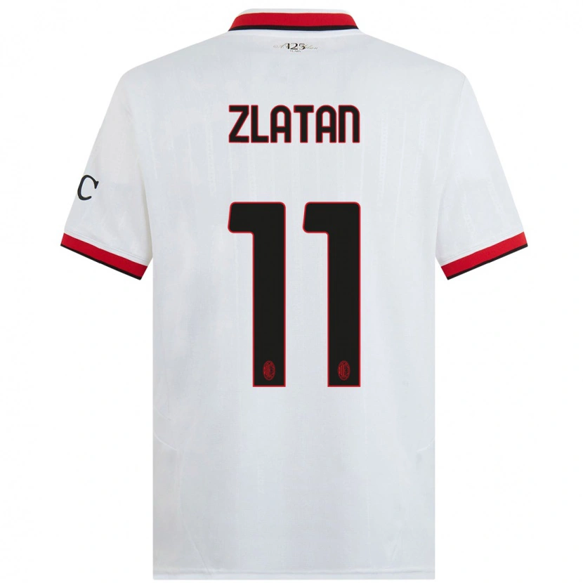 Danxen Niño Camiseta Zlatan Ibrahimovic #11 Blanco Negro Rojo 2ª Equipación 2024/25 La Camisa México