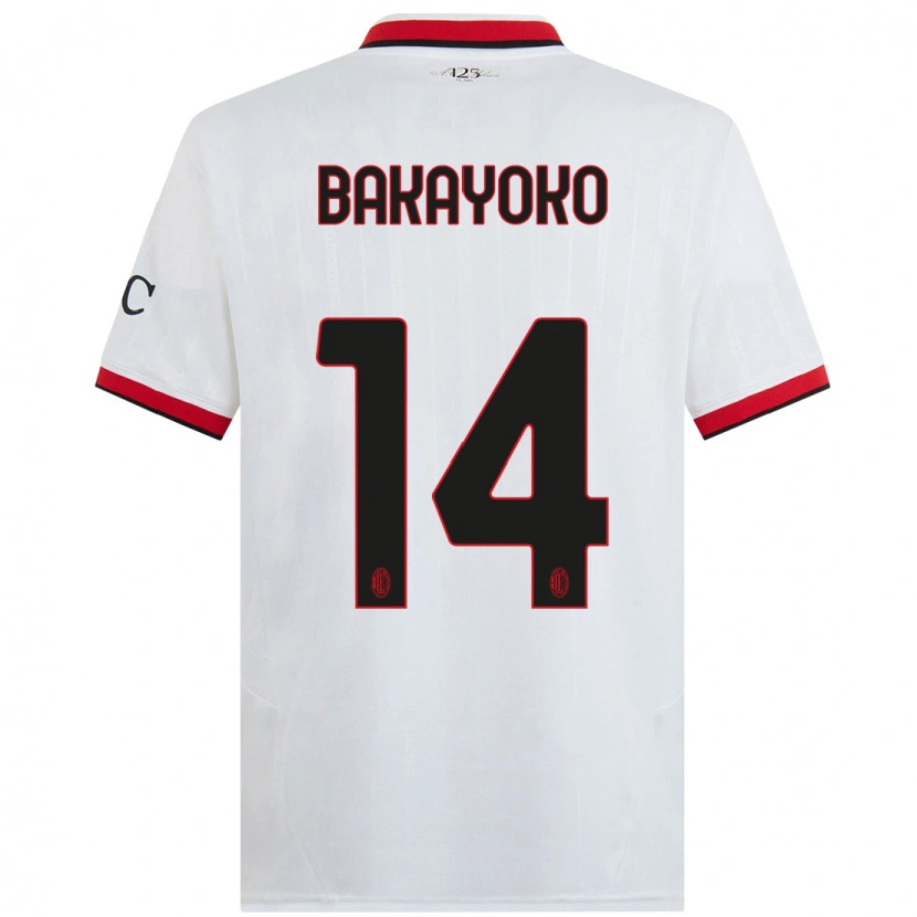 Danxen Niño Camiseta Tiemoue Bakayoko #14 Blanco Negro Rojo 2ª Equipación 2024/25 La Camisa México