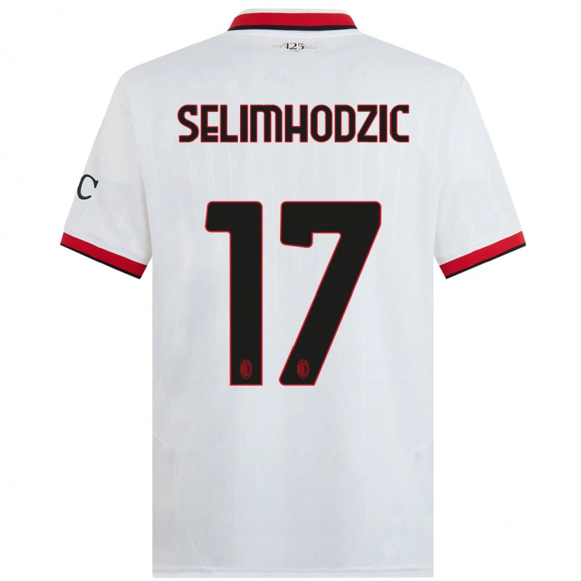 Danxen Niño Camiseta Noa Selimhodzic #17 Blanco Negro Rojo 2ª Equipación 2024/25 La Camisa México