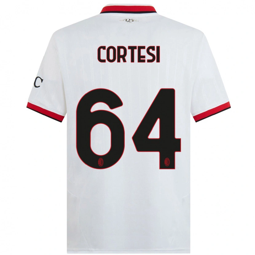 Danxen Niño Camiseta Selena Cortesi #64 Blanco Negro Rojo 2ª Equipación 2024/25 La Camisa México