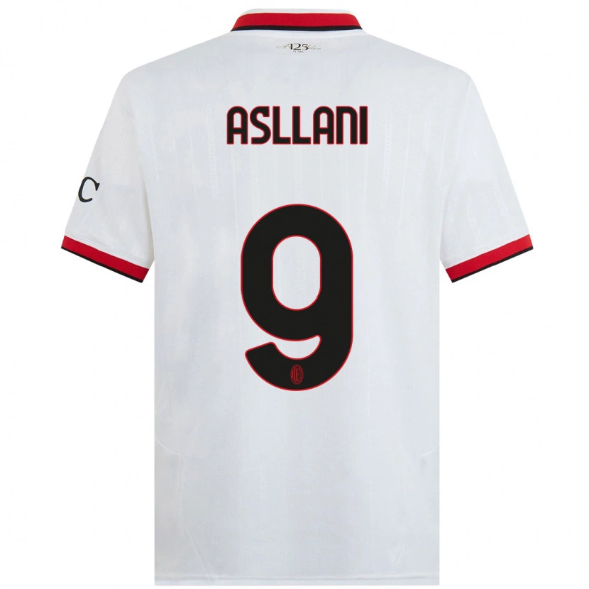 Danxen Niño Camiseta Kosovare Asllani #9 Blanco Negro Rojo 2ª Equipación 2024/25 La Camisa México