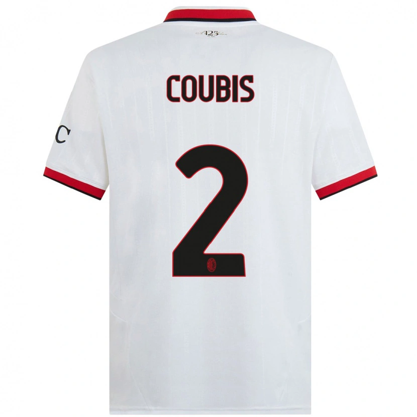 Danxen Niño Camiseta Andrei Coubis #2 Blanco Negro Rojo 2ª Equipación 2024/25 La Camisa México