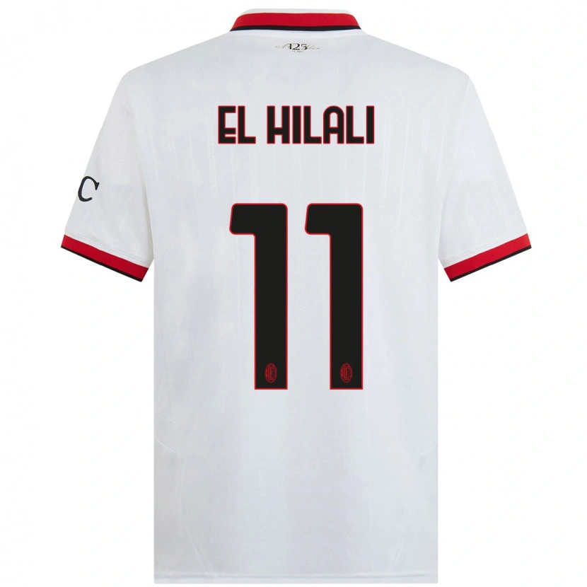 Danxen Niño Camiseta Youns El Hilali #11 Blanco Negro Rojo 2ª Equipación 2024/25 La Camisa México