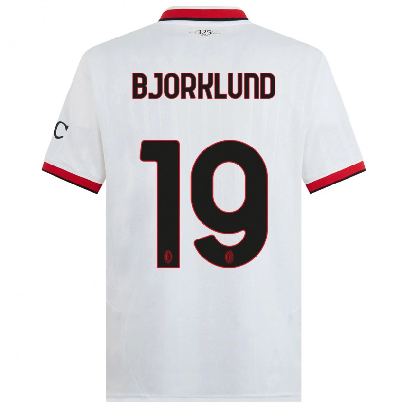 Danxen Niño Camiseta Lukas Bjorklund #19 Blanco Negro Rojo 2ª Equipación 2024/25 La Camisa México