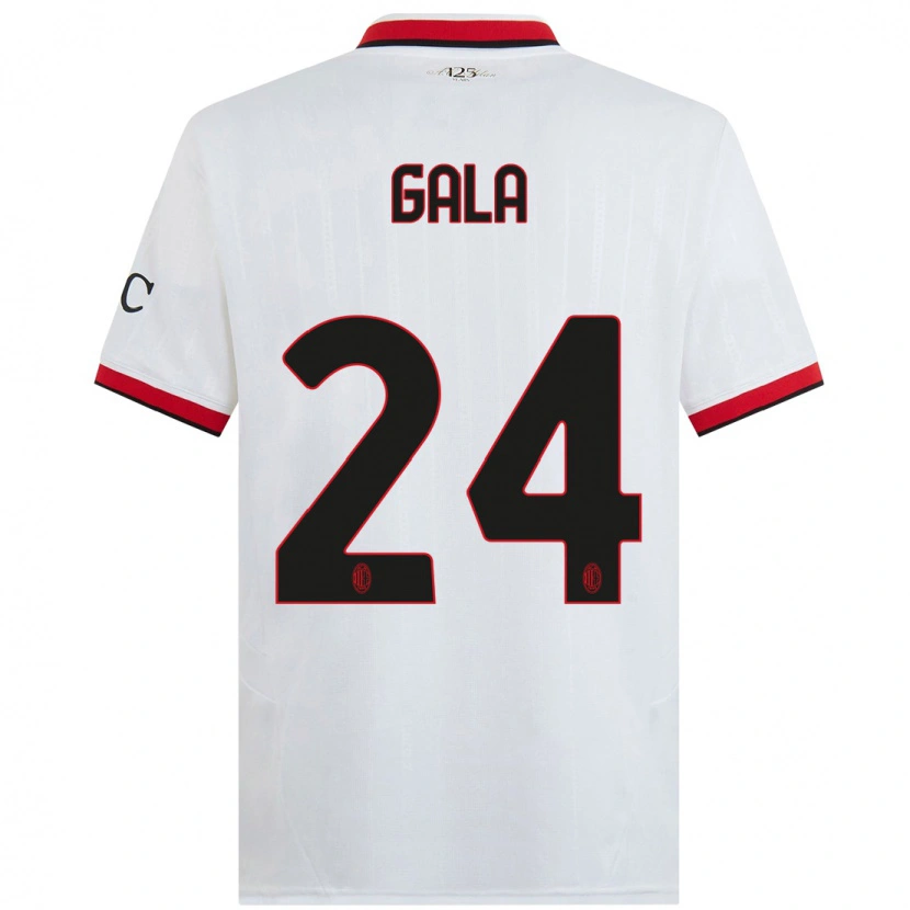 Danxen Niño Camiseta Antonio Gala #24 Blanco Negro Rojo 2ª Equipación 2024/25 La Camisa México