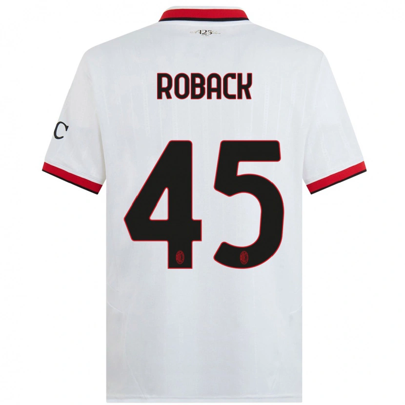 Danxen Niño Camiseta Emil Roback #45 Blanco Negro Rojo 2ª Equipación 2024/25 La Camisa México