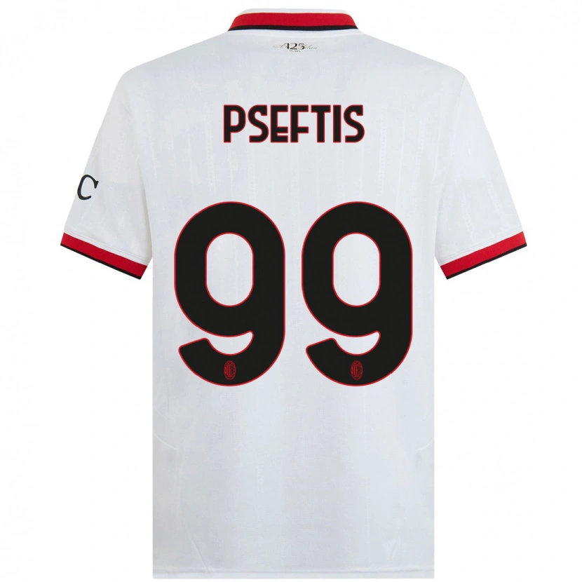 Danxen Niño Camiseta Fotios Pseftis #99 Blanco Negro Rojo 2ª Equipación 2024/25 La Camisa México