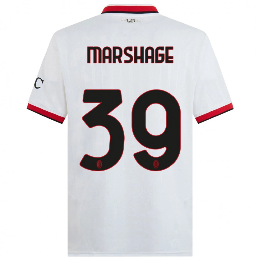 Danxen Niño Camiseta Wilgot Marshage #39 Blanco Negro Rojo 2ª Equipación 2024/25 La Camisa México