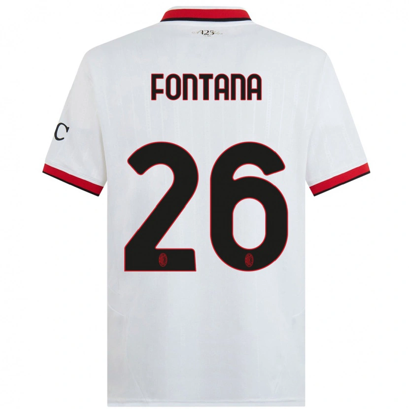 Danxen Niño Camiseta Francesco Fontana #26 Blanco Negro Rojo 2ª Equipación 2024/25 La Camisa México