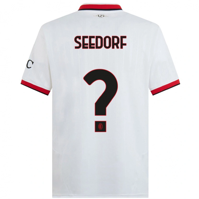 Danxen Niño Camiseta Denzel Viana Seedorf #0 Blanco Negro Rojo 2ª Equipación 2024/25 La Camisa México