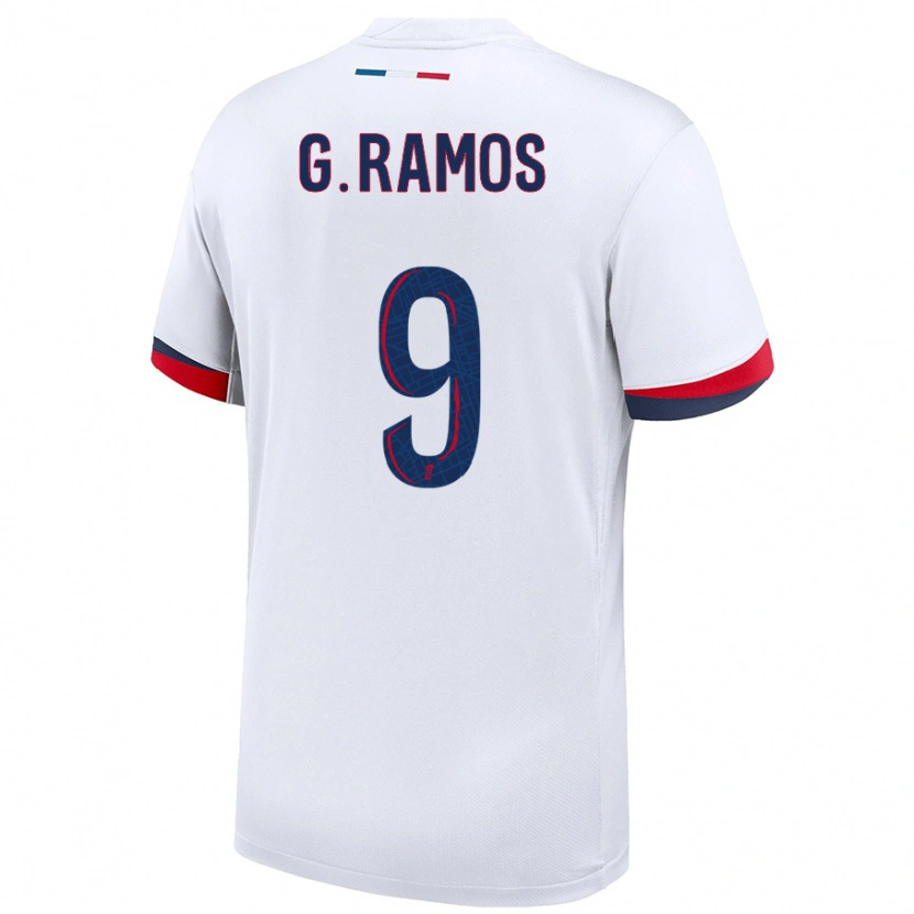 Danxen Niño Camiseta Gonçalo Ramos #9 Blanco Azul Rojo 2ª Equipación 2024/25 La Camisa México