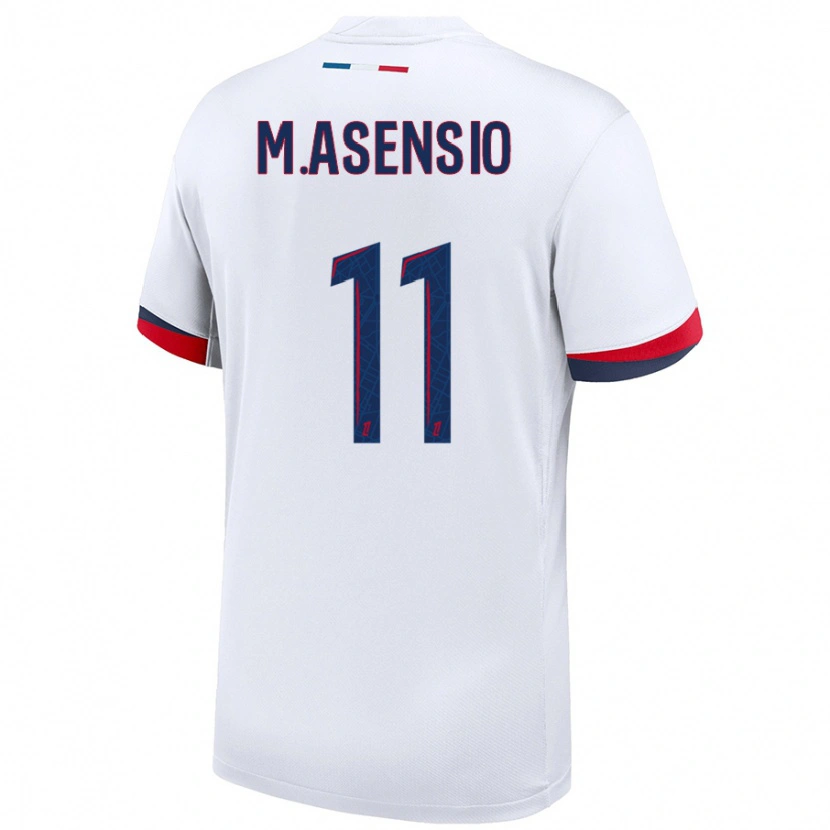 Danxen Niño Camiseta Marco Asensio #11 Blanco Azul Rojo 2ª Equipación 2024/25 La Camisa México