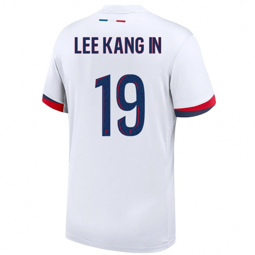Danxen Niño Camiseta Kang-In Lee #19 Blanco Azul Rojo 2ª Equipación 2024/25 La Camisa México