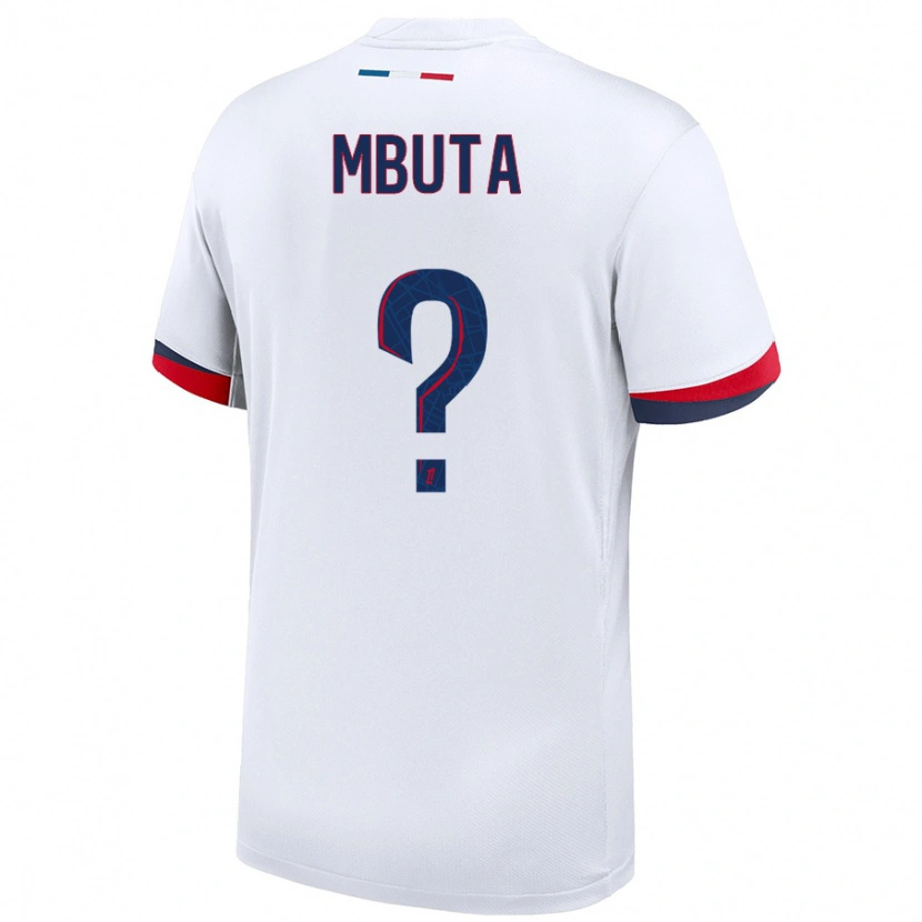 Danxen Niño Camiseta Bradley Mbuta #0 Blanco Azul Rojo 2ª Equipación 2024/25 La Camisa México