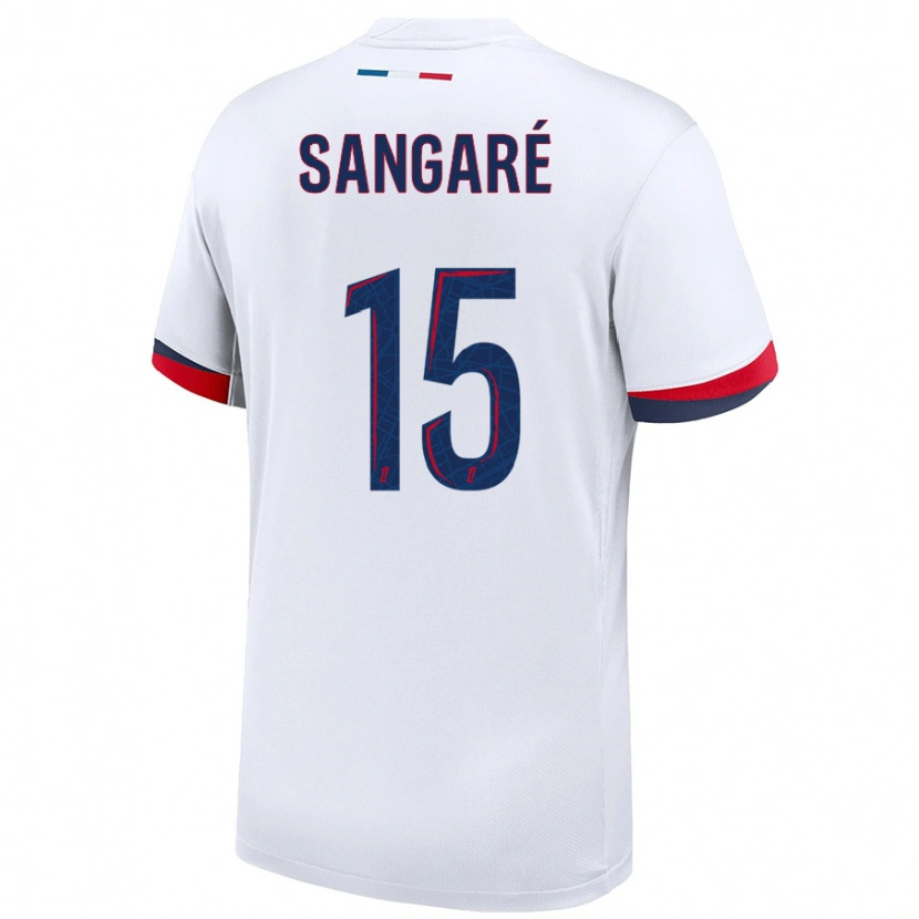 Danxen Niño Camiseta Mahamadou Sangaré #15 Blanco Azul Rojo 2ª Equipación 2024/25 La Camisa México