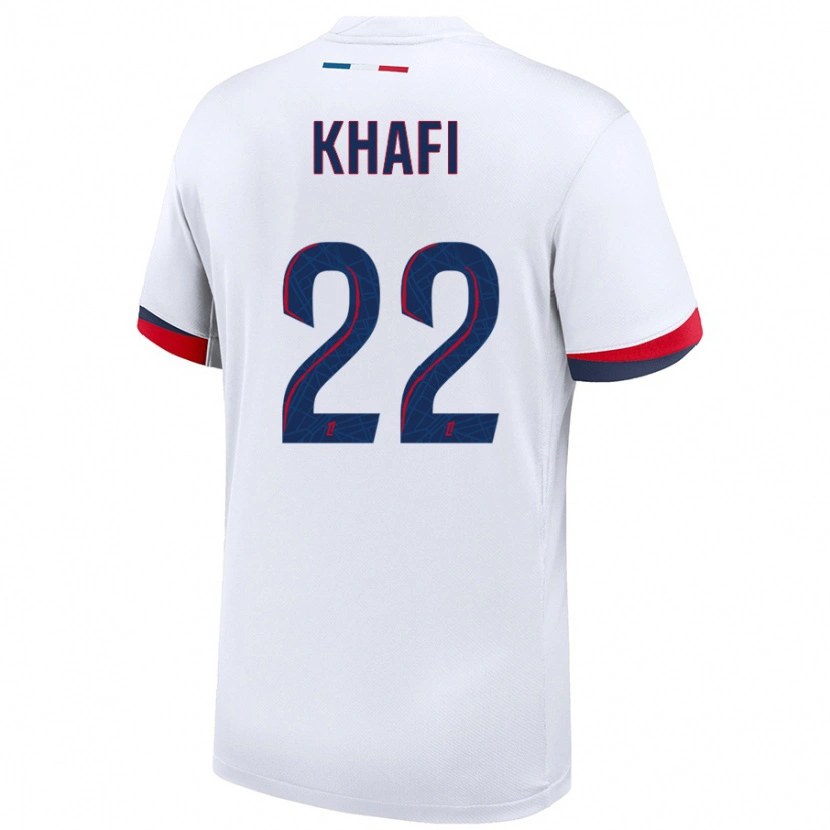 Danxen Niño Camiseta Yanis Khafi #22 Blanco Azul Rojo 2ª Equipación 2024/25 La Camisa México