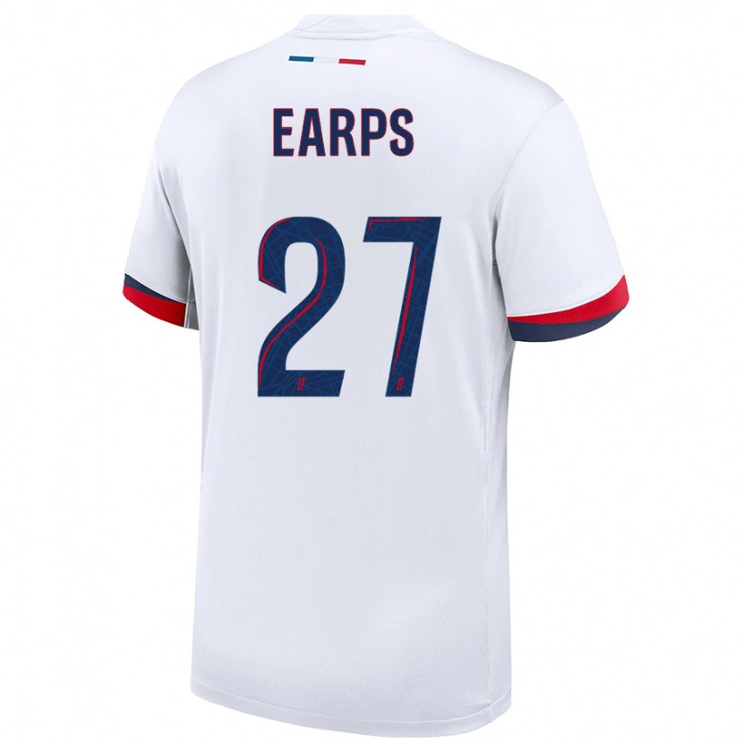 Danxen Niño Camiseta Mary Earps #27 Blanco Azul Rojo 2ª Equipación 2024/25 La Camisa México