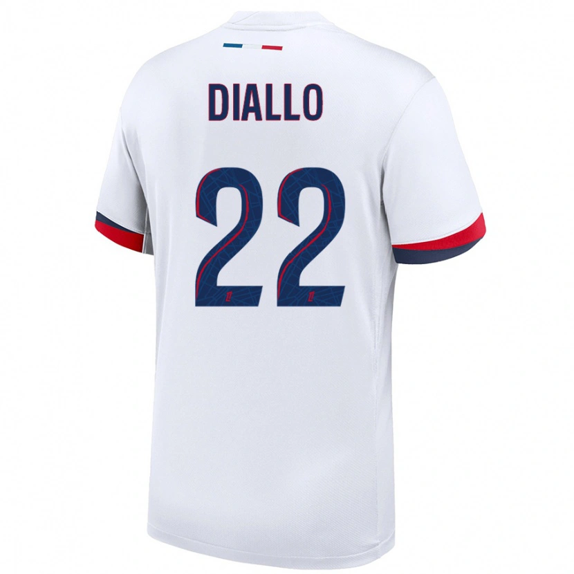 Danxen Niño Camiseta Abdou Diallo #22 Blanco Azul Rojo 2ª Equipación 2024/25 La Camisa México