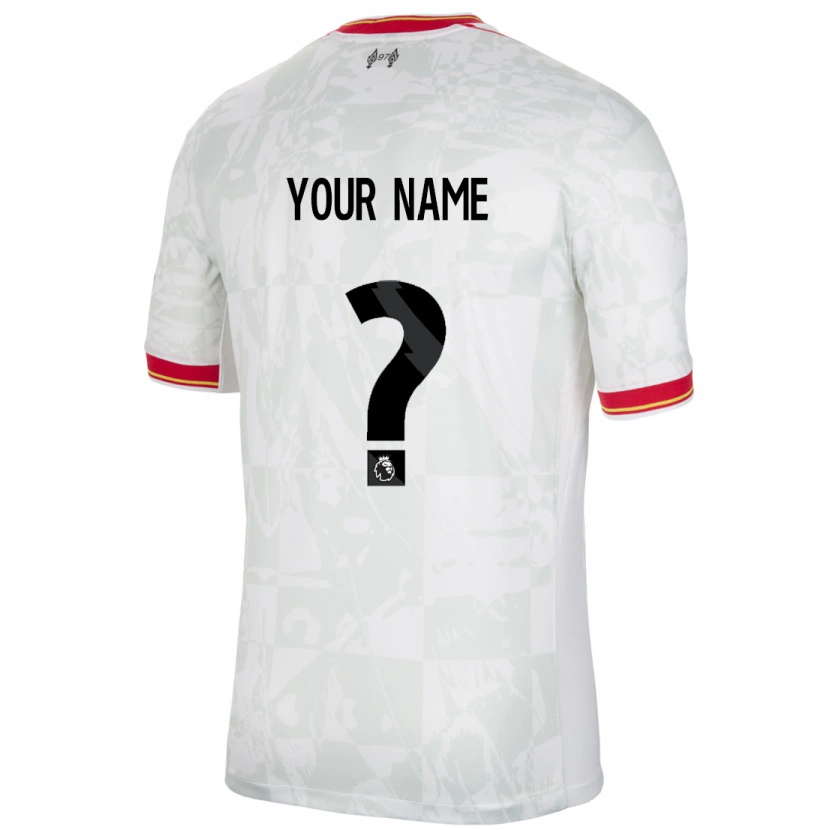 Danxen Niño Camiseta Su Nombre #0 Blanco Rojo Negro Equipación Tercera 2024/25 La Camisa México
