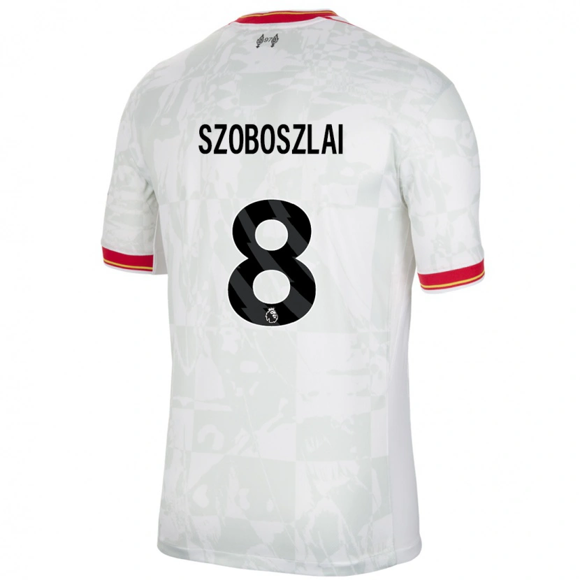 Danxen Niño Camiseta Dominik Szoboszlai #8 Blanco Rojo Negro Equipación Tercera 2024/25 La Camisa México