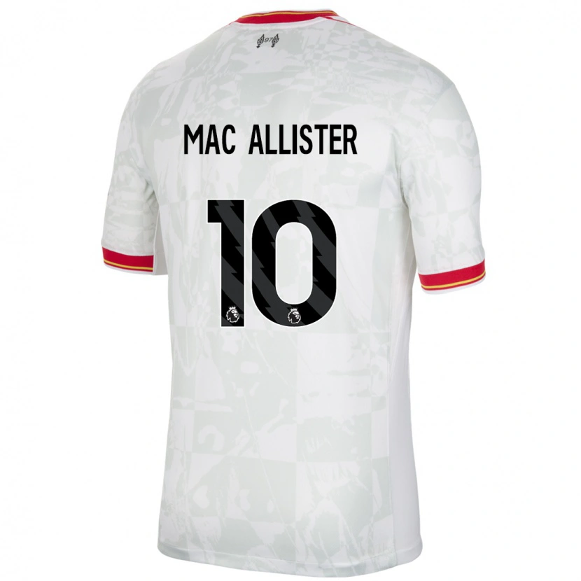 Danxen Niño Camiseta Alexis Mac Allister #10 Blanco Rojo Negro Equipación Tercera 2024/25 La Camisa México