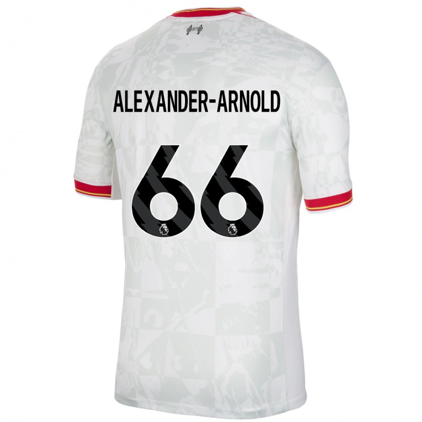 Danxen Niño Camiseta Trent Alexander-Arnold #66 Blanco Rojo Negro Equipación Tercera 2024/25 La Camisa México
