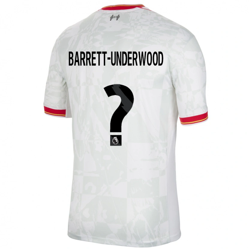 Danxen Niño Camiseta Keehan Barrett-Underwood #0 Blanco Rojo Negro Equipación Tercera 2024/25 La Camisa México