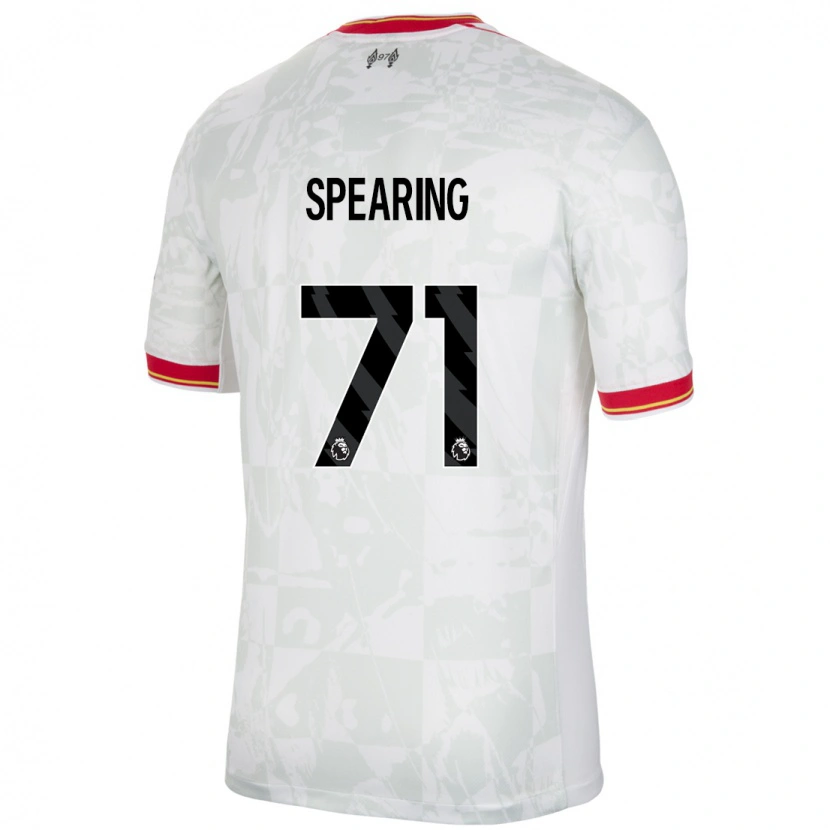 Danxen Niño Camiseta Jay Spearing #71 Blanco Rojo Negro Equipación Tercera 2024/25 La Camisa México