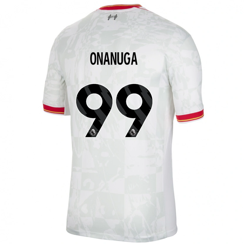 Danxen Niño Camiseta Fola Onanuga #99 Blanco Rojo Negro Equipación Tercera 2024/25 La Camisa México