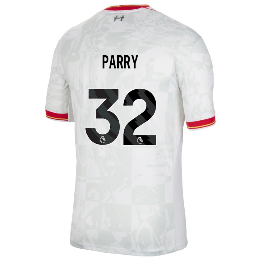 Danxen Niño Camiseta Lucy Parry #32 Blanco Rojo Negro Equipación Tercera 2024/25 La Camisa México