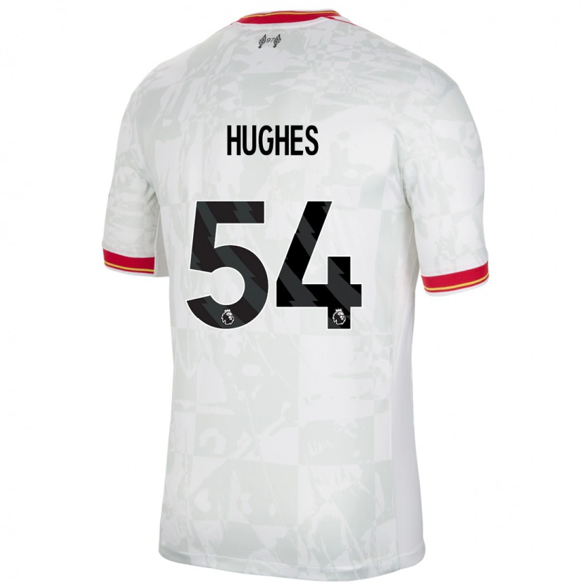 Danxen Niño Camiseta Liam Hughes #54 Blanco Rojo Negro Equipación Tercera 2024/25 La Camisa México