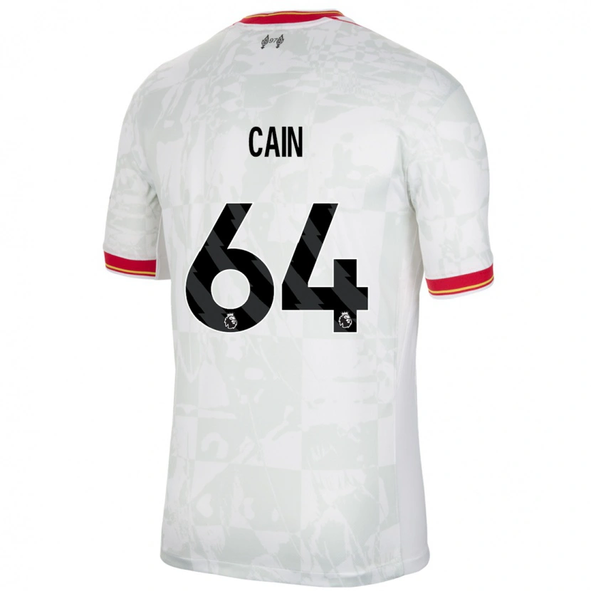 Danxen Niño Camiseta Jake Cain #64 Blanco Rojo Negro Equipación Tercera 2024/25 La Camisa México