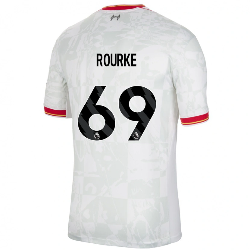 Danxen Niño Camiseta Fidel O'rourke #69 Blanco Rojo Negro Equipación Tercera 2024/25 La Camisa México