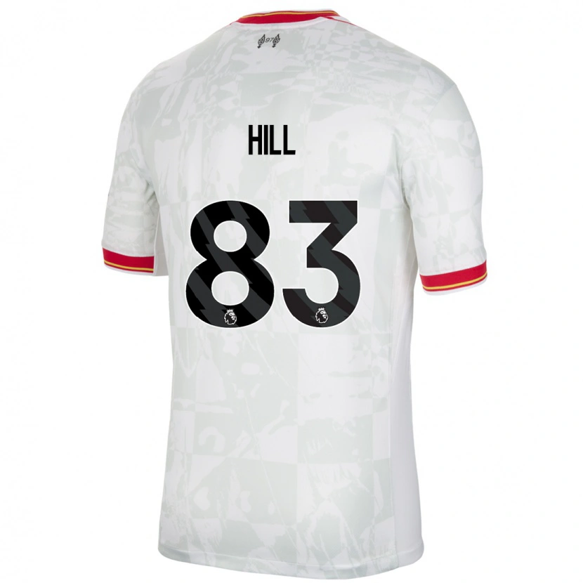 Danxen Niño Camiseta Thomas Hill #83 Blanco Rojo Negro Equipación Tercera 2024/25 La Camisa México