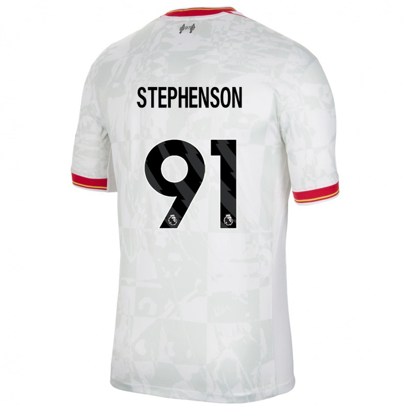 Danxen Niño Camiseta Luca Stephenson #91 Blanco Rojo Negro Equipación Tercera 2024/25 La Camisa México