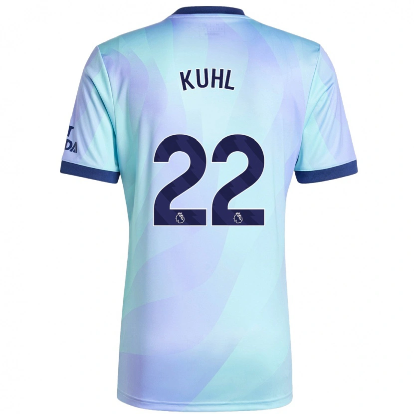 Danxen Niño Camiseta Kathrine Møller Kühl #22 Agua Equipación Tercera 2024/25 La Camisa México